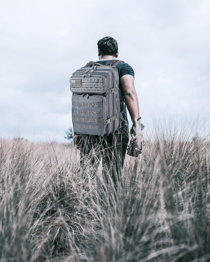 LHI Military Tactical Backpack for Men and Women 45L Army 3 Days Assault Pack Bag Large Rucksack with Molle System - Black - Colors B