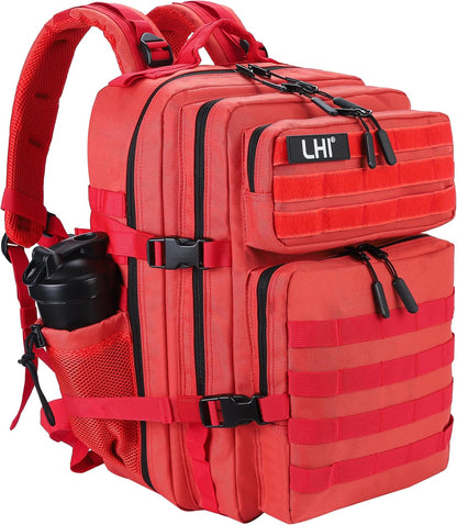 LHI Military Tactical Backpack for Men and Women 45L Army 3 Days Assault Pack Bag Large Rucksack with Molle System - Black - Colors B