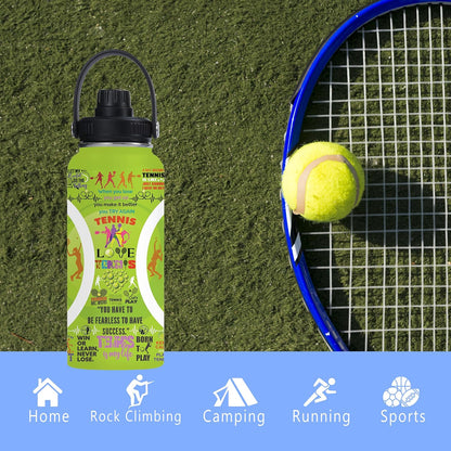 Pickleball Water Bottle 32oz Stainless Steel Insulated Vaccum with Lid, Pickleball Gifts for Pickleball Players, Pickleball Lovers, Women Girls Ladies