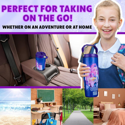 KPop Demon Hunters 30oz Tumbler with Straw and Handle for Girls, Teens, Insulated Stainless Steel Travel Mug, Gifts for Girls