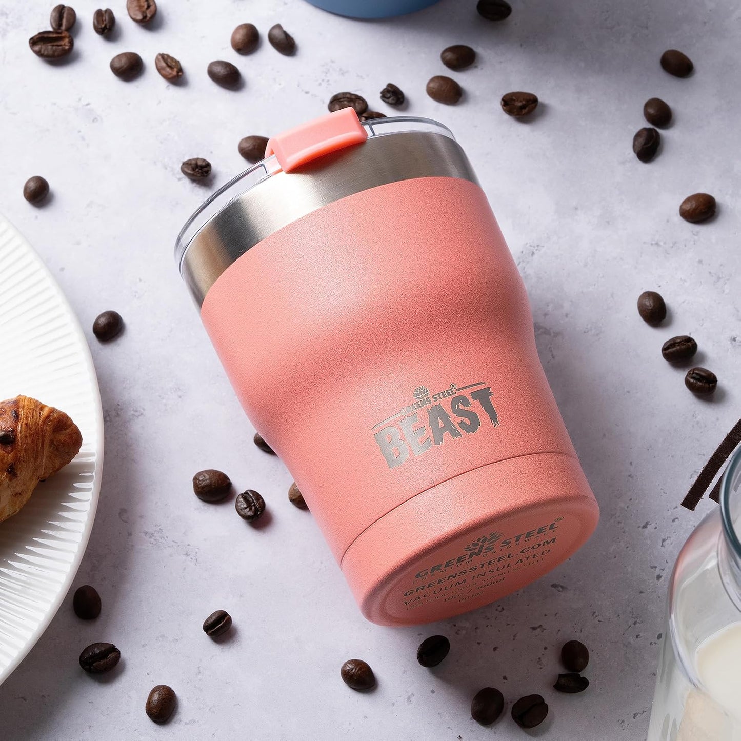 Beast 10 oz Tumbler Stainless Steel Vacuum Insulated Coffee Ice Cup Double Wall Travel Flask (Arctic White)