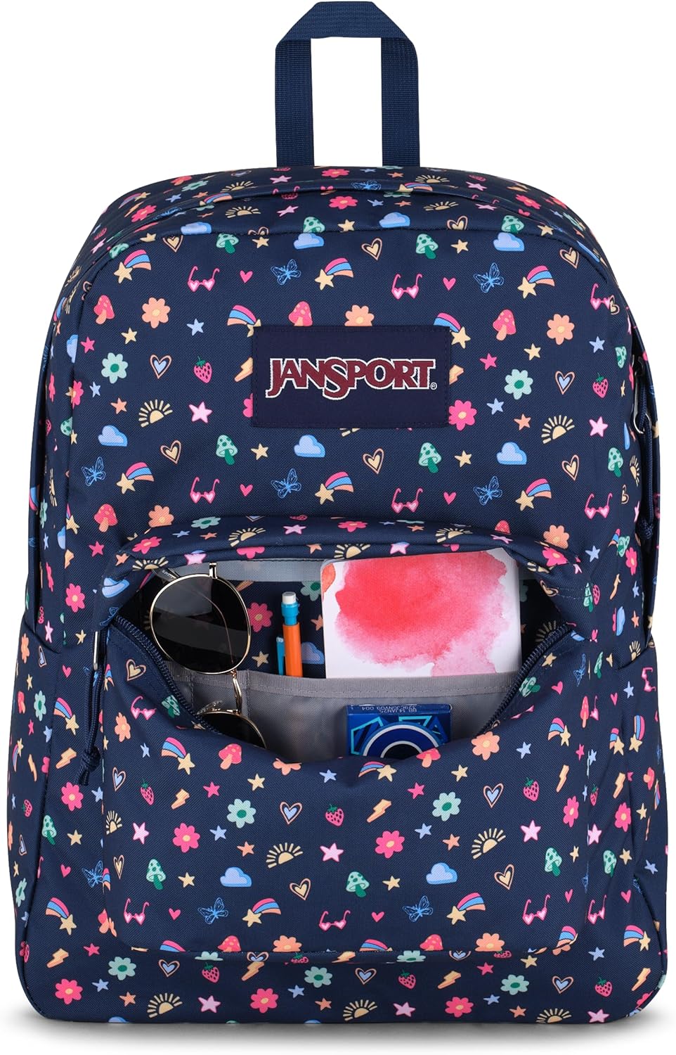 JanSport SuperBreak One Backpacks - Durable, Lightweight Bookbag with 1 Main Compartment, Front Utility Pocket with Built-in Organizer - Premium Backpack, Black - Colors B