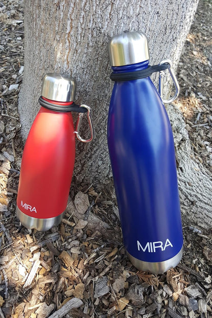 MIRA Durable Silicone Carrier with Carabiner Clip | Fits Any 12oz, 17oz and 25oz Cola Shaped Water Bottles for Outdoor Activities or Daily Use