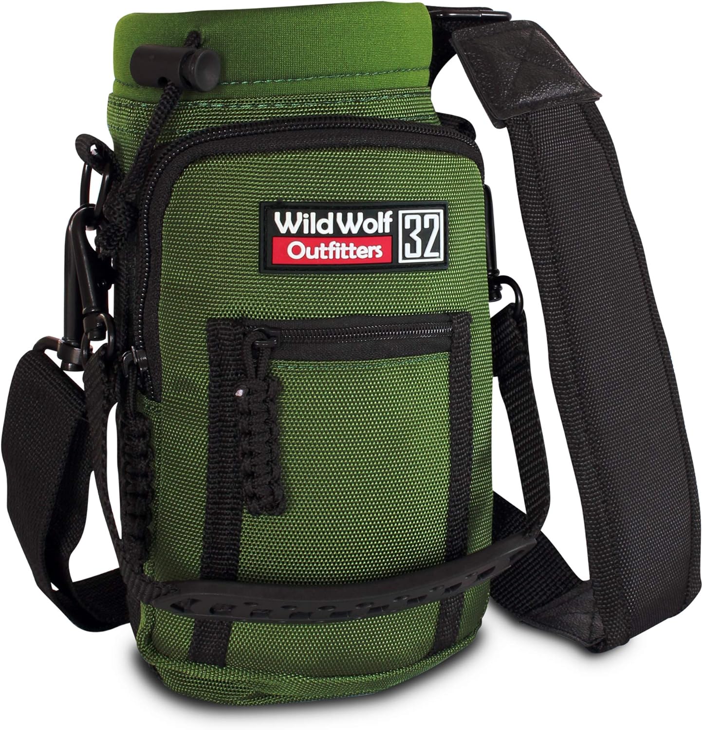 Wild Wolf Outfitters - #1 Best Water Bottle Holder for 32 oz Bottles - Carry, Protect and Insulate Your Flask with This Military Grade Carrier w/ 2 Pockets and an Adjustable Padded Shoulder Strap.