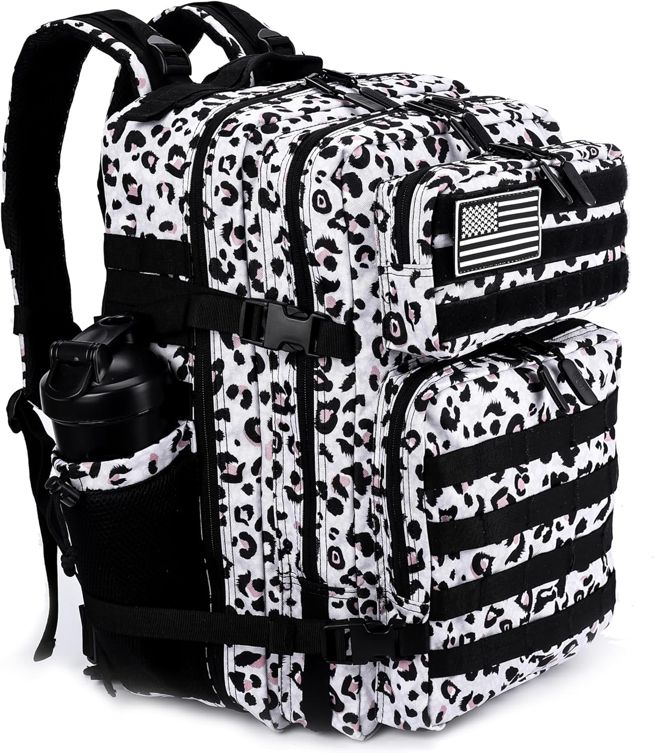 LHI Military Tactical Backpack for Men and Women 45L Army 3 Days Assault Pack Bag Large Rucksack with Molle System - Black - Colors B