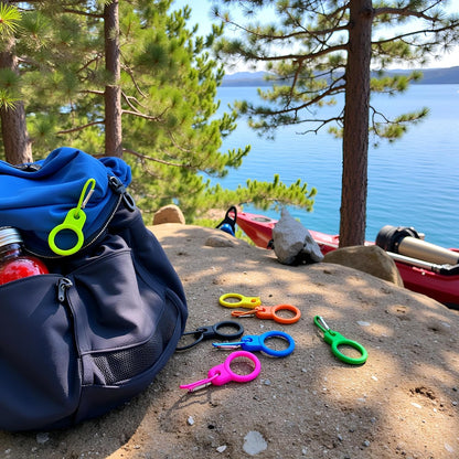 6 Pcs Silicone Water Bottle Holders with Carabiner Clips - Portable, Secure, Universal Fit - Black - Unisex Adult - Keychain - Outdoor Accessories