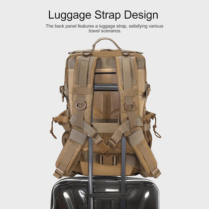 LHI Military Tactical Backpack for Men and Women 45L Army 3 Days Assault Pack Bag Large Rucksack with Molle System - Black - Colors B