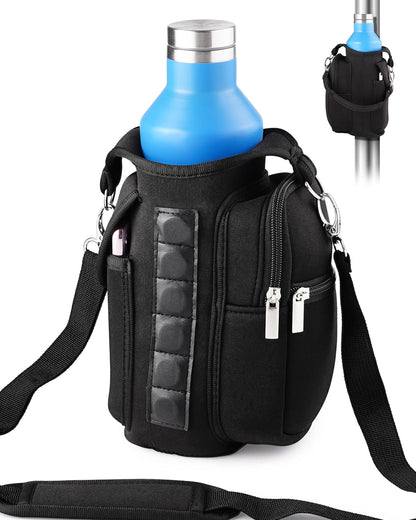 Gym Carrier, Magnetic Gym Pouch, Tumbler Carrier with Strap Phone Pockets, Fitness Portable Crossbody Bag with 6 Built-in Magnets, Gym Carrier with strap, Magnetic bag holder for Running Traval Sports