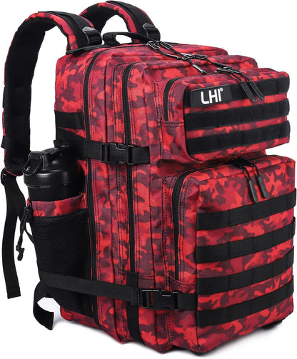 LHI Military Tactical Backpack for Men and Women 45L Army 3 Days Assault Pack Bag Large Rucksack with Molle System - Black - Colors B