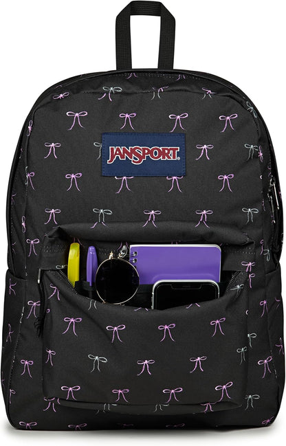 JanSport SuperBreak One Backpacks - Durable, Lightweight Bookbag with 1 Main Compartment, Front Utility Pocket with Built-in Organizer - Premium Backpack, Black - Colors B