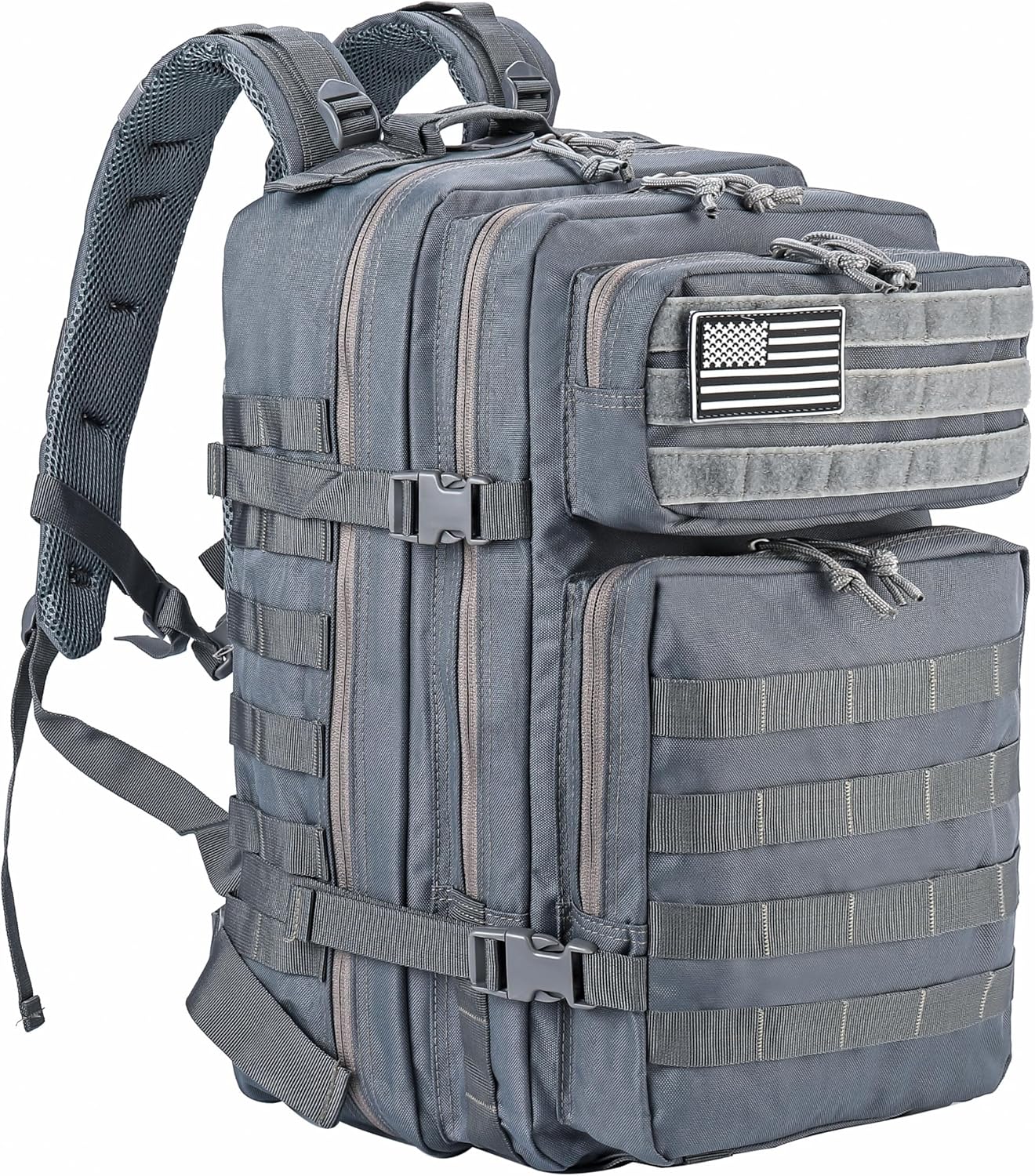 LHI Military Tactical Backpack for Men and Women 45L Army 3 Days Assault Pack Bag Large Rucksack with Molle System - Black - Colors B