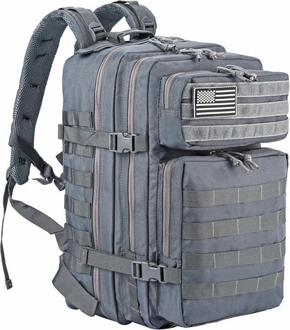 LHI Military Tactical Backpack for Men and Women 45L Army 3 Days Assault Pack Bag Large Rucksack with Molle System - Black - Colors B