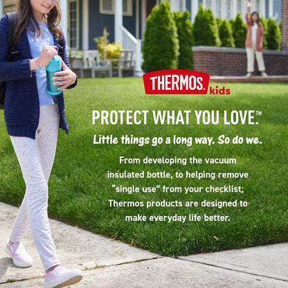 THERMOS FUNTAINER Water Bottle with Straw - 12 Ounce - Kids Stainless Steel Vacuum Insulated Water Bottle with Lid, Bluey - Colors B