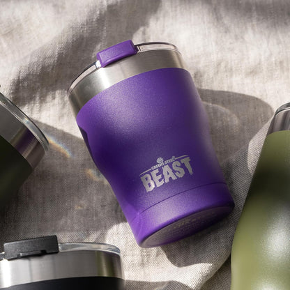 Beast 10 oz Tumbler Stainless Steel Vacuum Insulated Coffee Ice Cup Double Wall Travel Flask (Arctic White)