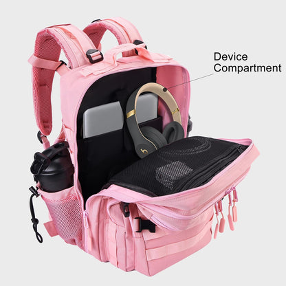 LHI Military Tactical Backpack for Men and Women 45L Army 3 Days Assault Pack Bag Large Rucksack with Molle System - Black - Colors B