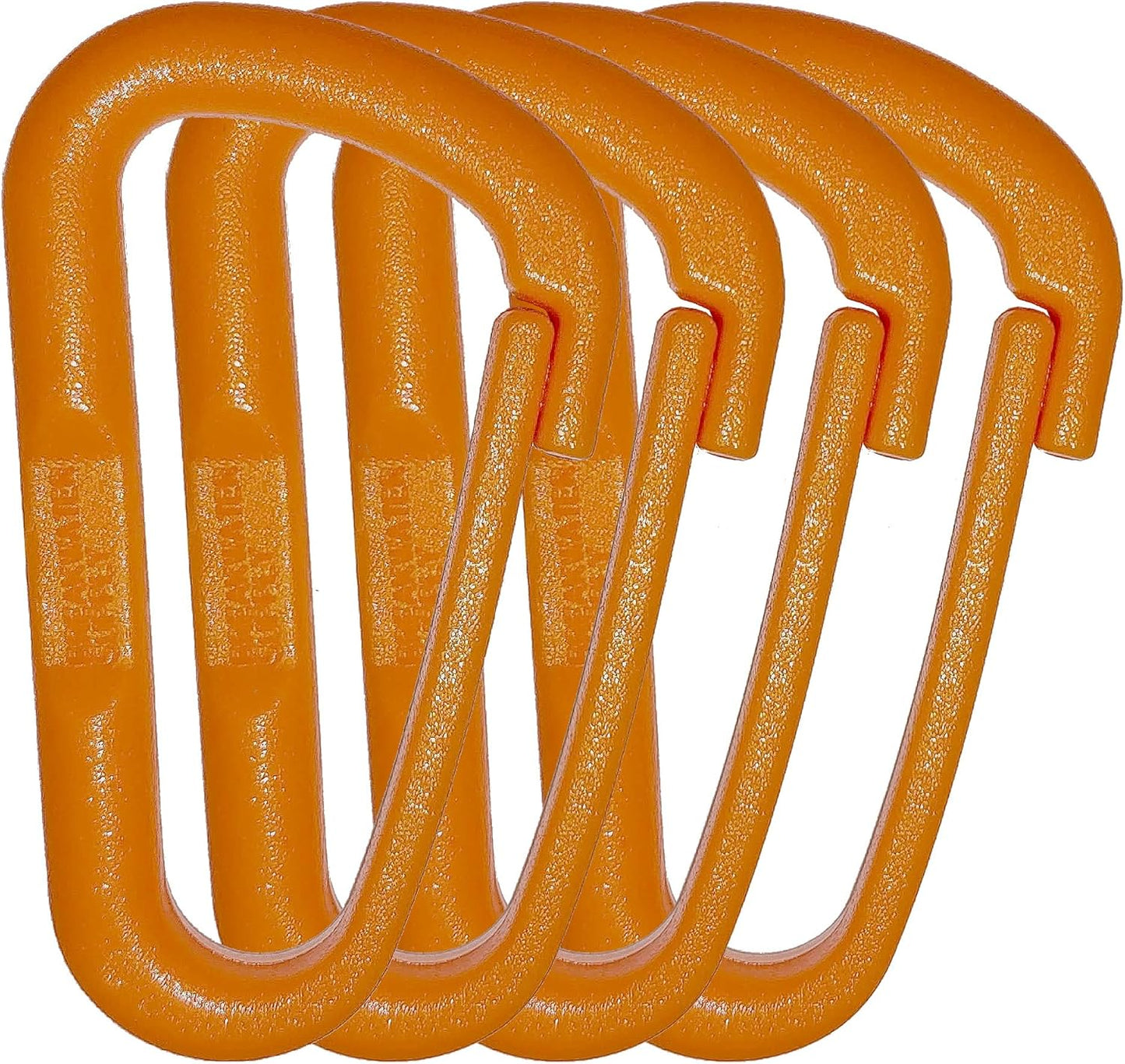Breakwater Supply™ Hingeless Carabiner Hooks 4 Pack, Small 2-inch Gear Attachment Clips for Backpack, Keys, Keychain, Water Bottle, MOLLE + Ultralight, Tactical, D-Ring, Non-Corrosive, D-Shape