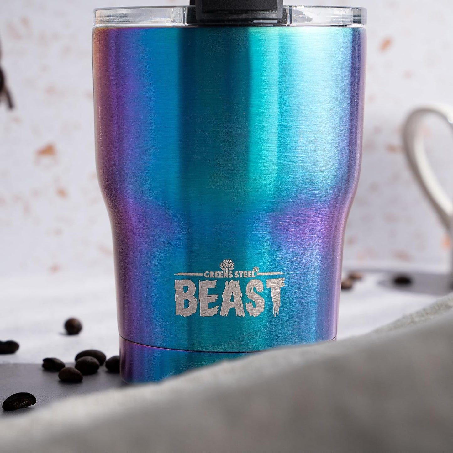 Beast 10 oz Tumbler Stainless Steel Vacuum Insulated Coffee Ice Cup Double Wall Travel Flask (Arctic White)