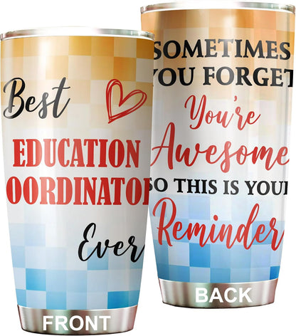 Best Lacrosse Coach Ever Tumbler Stainless Steel 20oz, Office Gifts Women Men Work Friends Coworker, Driking Coffee Cup For Birthday Christmas - Colors E