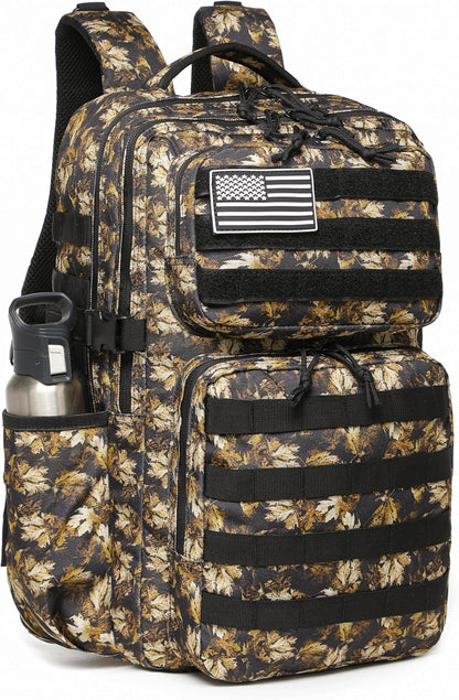 Wotony Military Tactical Backpack for Men Waterproof Daypack 3 Day Assault Pack Molle Bag with Water Bottle Holder