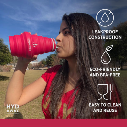 HYDAWAY 25oz Collapsible Travel Water Bottle - BPA-Free, Leakproof, Lightweight, Space-Saving - Perfect for Hiking, Travel, and All-Day Hydration