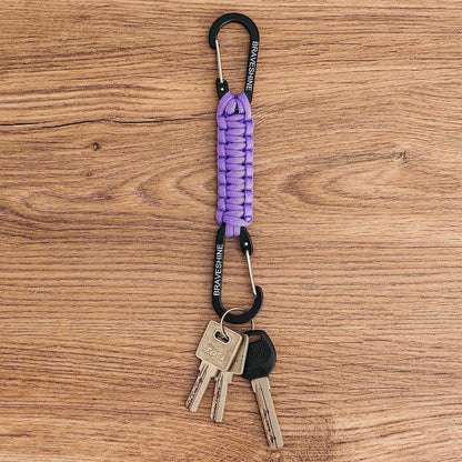 BRAVESHINE Paracord Keychain Carabiner Clip, D Ring Lanyard Hanger Stroller Hook for Water Bottle, Key, Backpacks, Men, Women