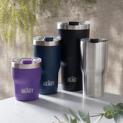 Beast 10 oz Tumbler Stainless Steel Vacuum Insulated Coffee Ice Cup Double Wall Travel Flask (Arctic White)