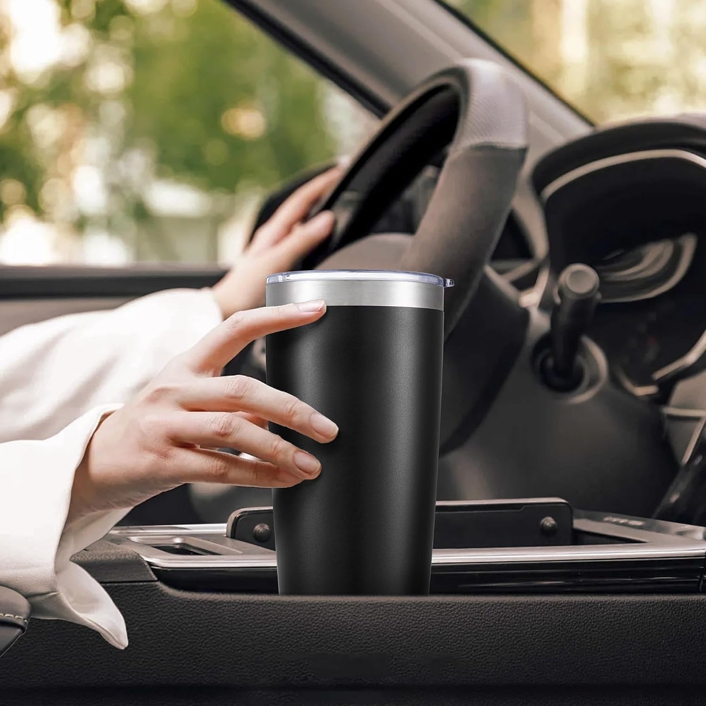 20 oz Tumbler with Lid Stainless Steel Insulated Tumblers Cups Travel Mug | Double Wall Vacuum, Powder Coated, Keep Drinks Cold and Hot, Waterproof Lid, Fit of Car Cup Holders, Sagebrush Green