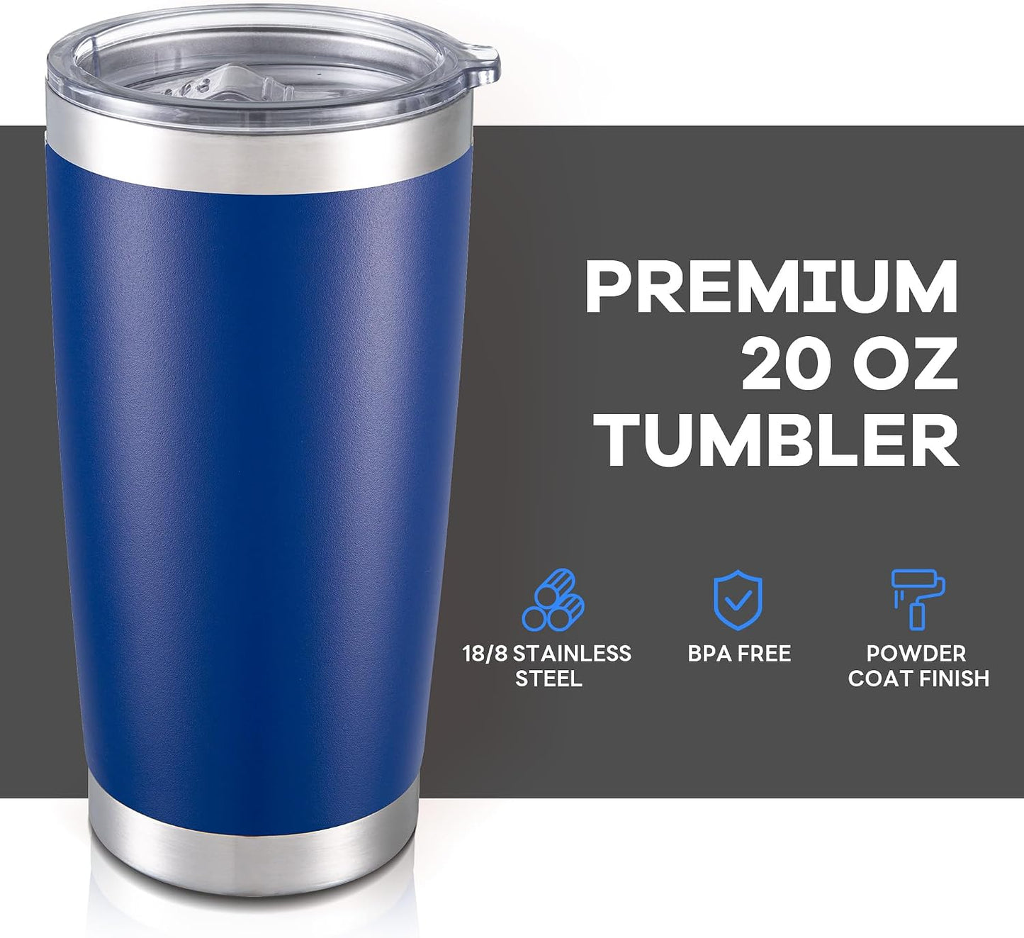 20 oz Tumbler with Lid Stainless Steel Insulated Tumblers Cups Travel Mug | Double Wall Vacuum, Powder Coated, Keep Drinks Cold and Hot, Waterproof Lid, Fit of Car Cup Holders, Sagebrush Green