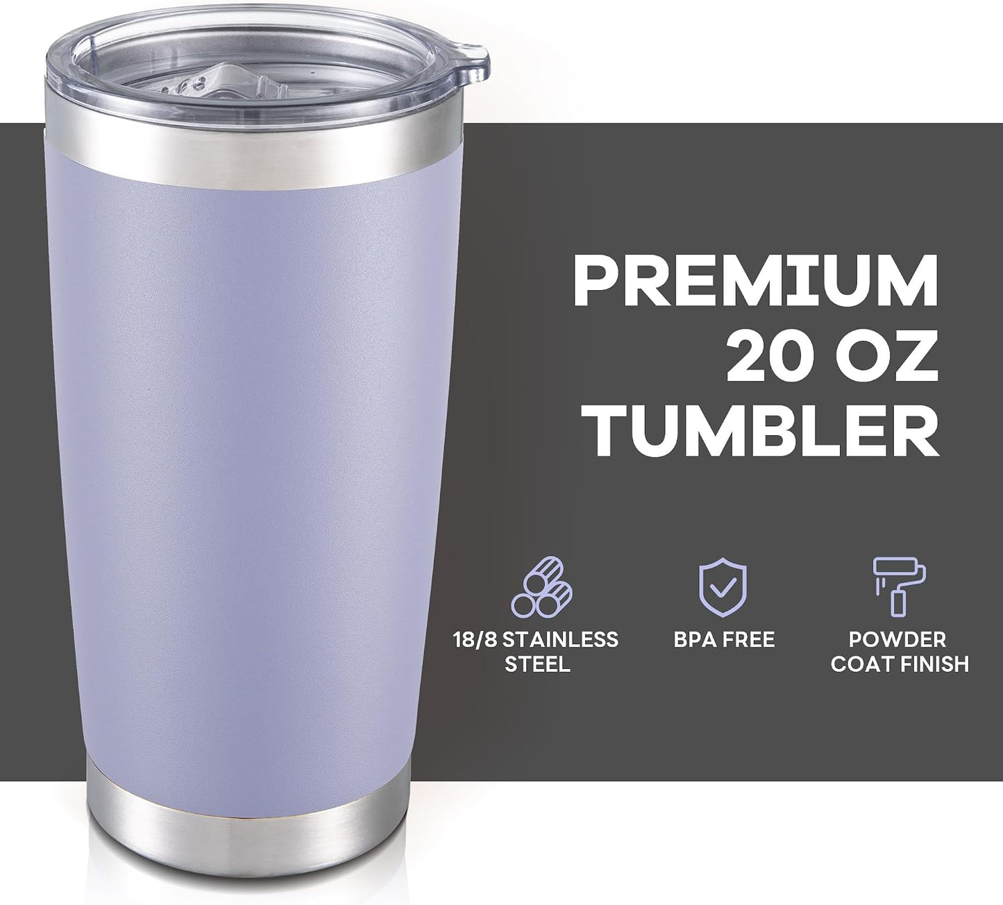20 oz Tumbler with Lid Stainless Steel Insulated Tumblers Cups Travel Mug | Double Wall Vacuum, Powder Coated, Keep Drinks Cold and Hot, Waterproof Lid, Fit of Car Cup Holders, Sagebrush Green