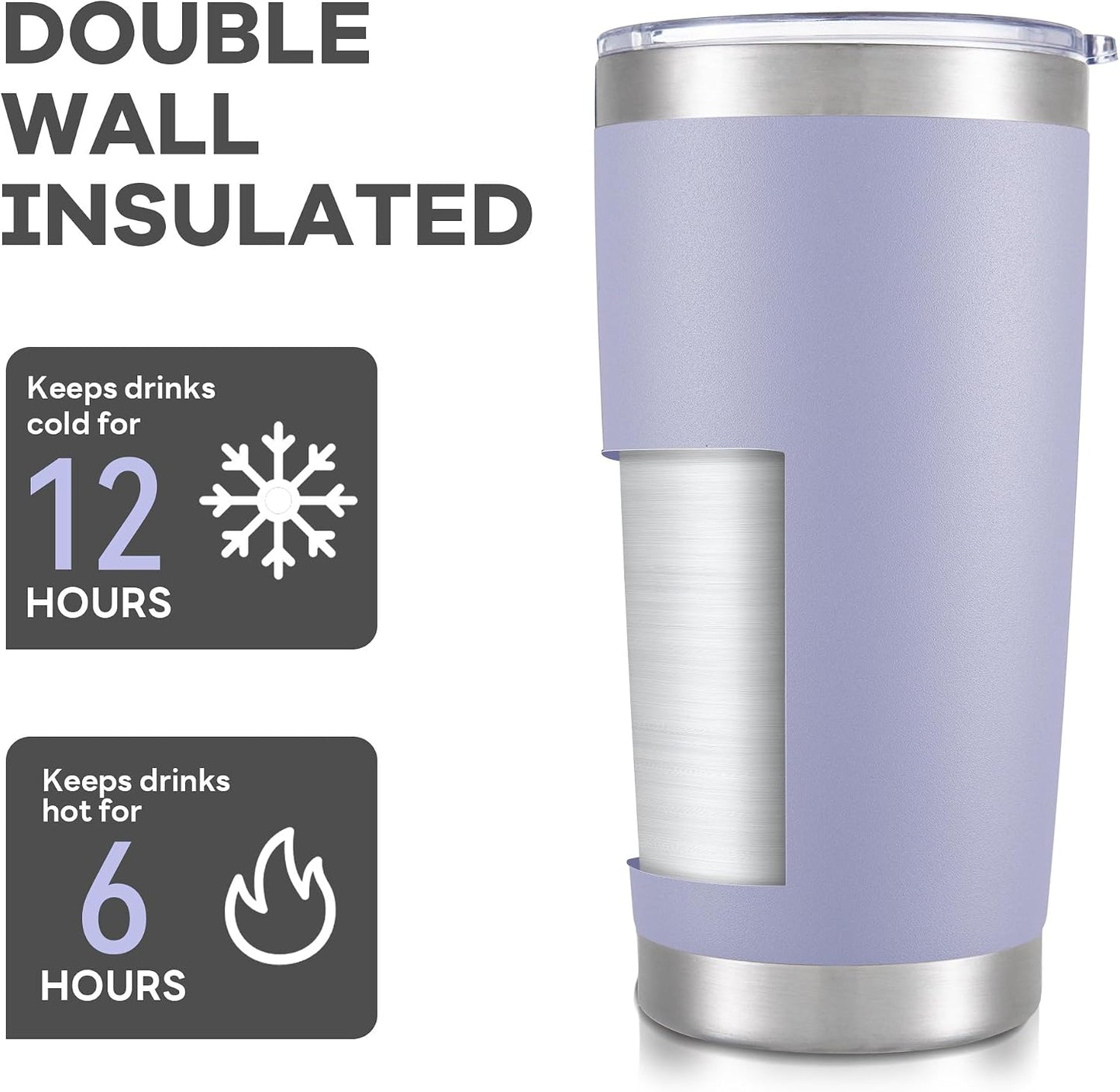 20 oz Tumbler with Lid Stainless Steel Insulated Tumblers Cups Travel Mug | Double Wall Vacuum, Powder Coated, Keep Drinks Cold and Hot, Waterproof Lid, Fit of Car Cup Holders, Sagebrush Green