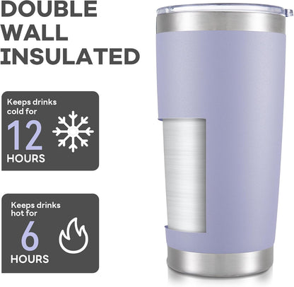 20 oz Tumbler with Lid Stainless Steel Insulated Tumblers Cups Travel Mug | Double Wall Vacuum, Powder Coated, Keep Drinks Cold and Hot, Waterproof Lid, Fit of Car Cup Holders, Sagebrush Green