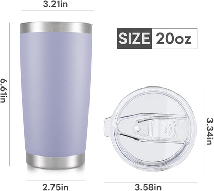 20 oz Tumbler with Lid Stainless Steel Insulated Tumblers Cups Travel Mug | Double Wall Vacuum, Powder Coated, Keep Drinks Cold and Hot, Waterproof Lid, Fit of Car Cup Holders, Sagebrush Green