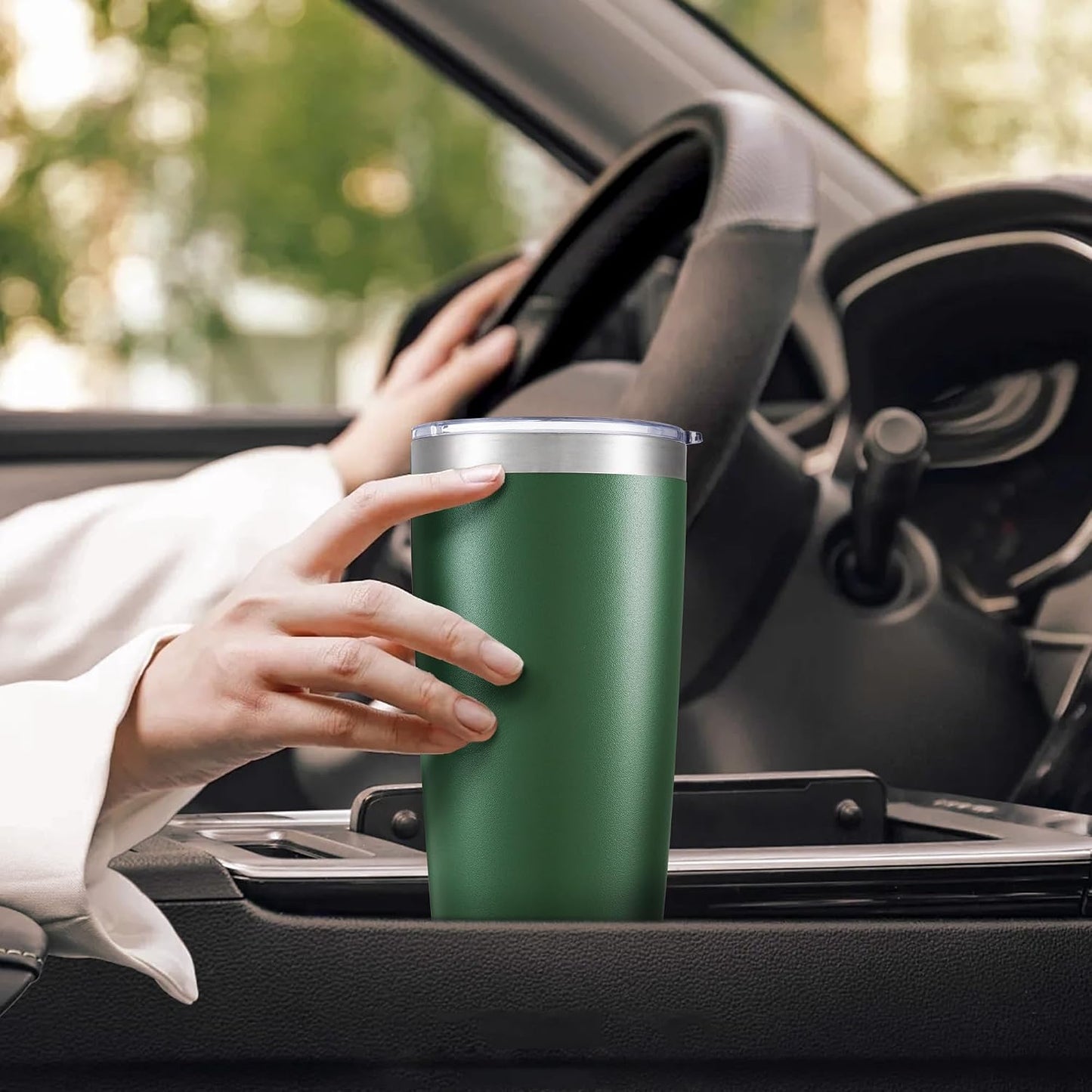 20 oz Tumbler with Lid Stainless Steel Insulated Tumblers Cups Travel Mug | Double Wall Vacuum, Powder Coated, Keep Drinks Cold and Hot, Waterproof Lid, Fit of Car Cup Holders, Sagebrush Green