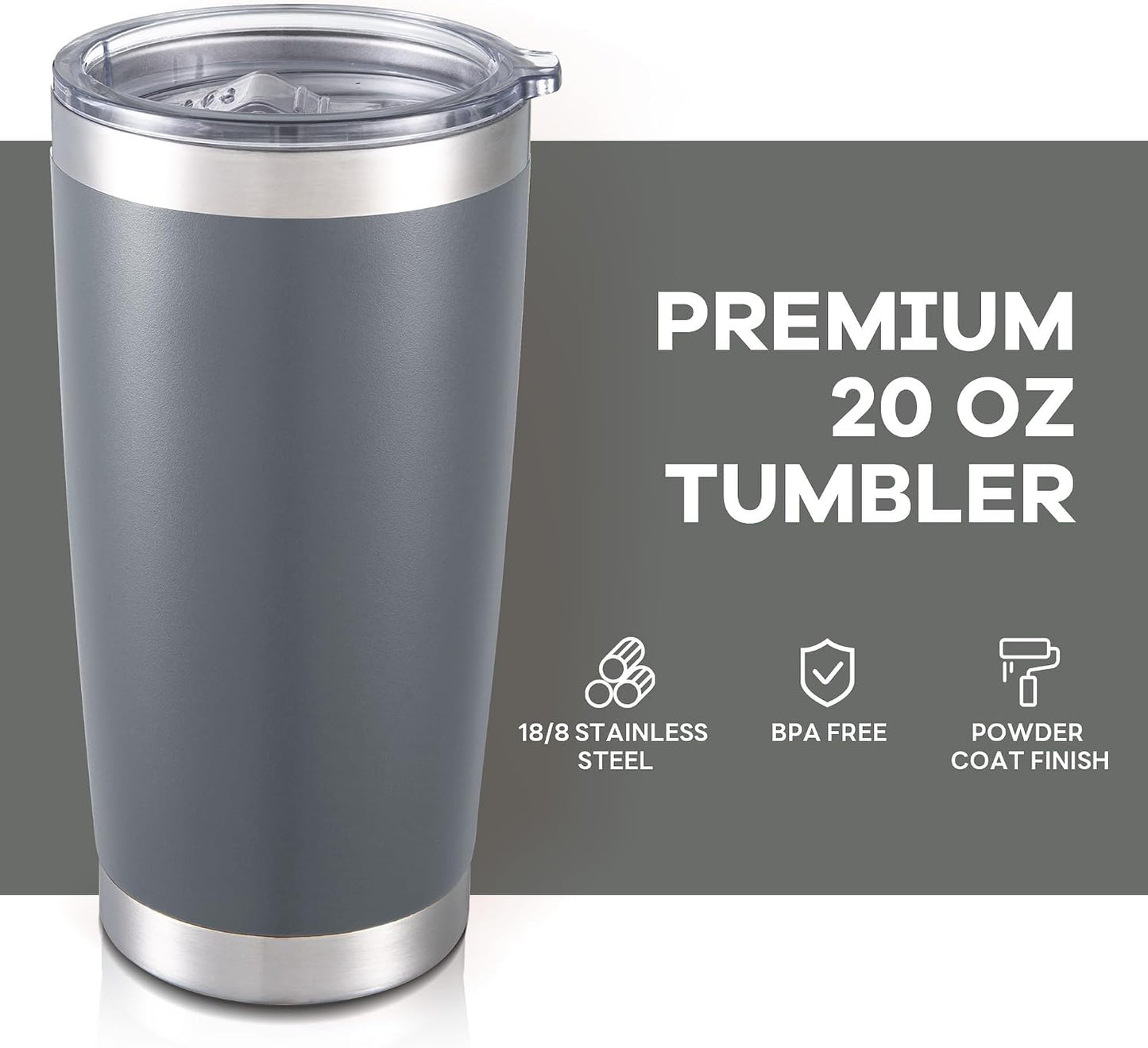 20 oz Tumbler with Lid Stainless Steel Insulated Tumblers Cups Travel Mug | Double Wall Vacuum, Powder Coated, Keep Drinks Cold and Hot, Waterproof Lid, Fit of Car Cup Holders, Sagebrush Green