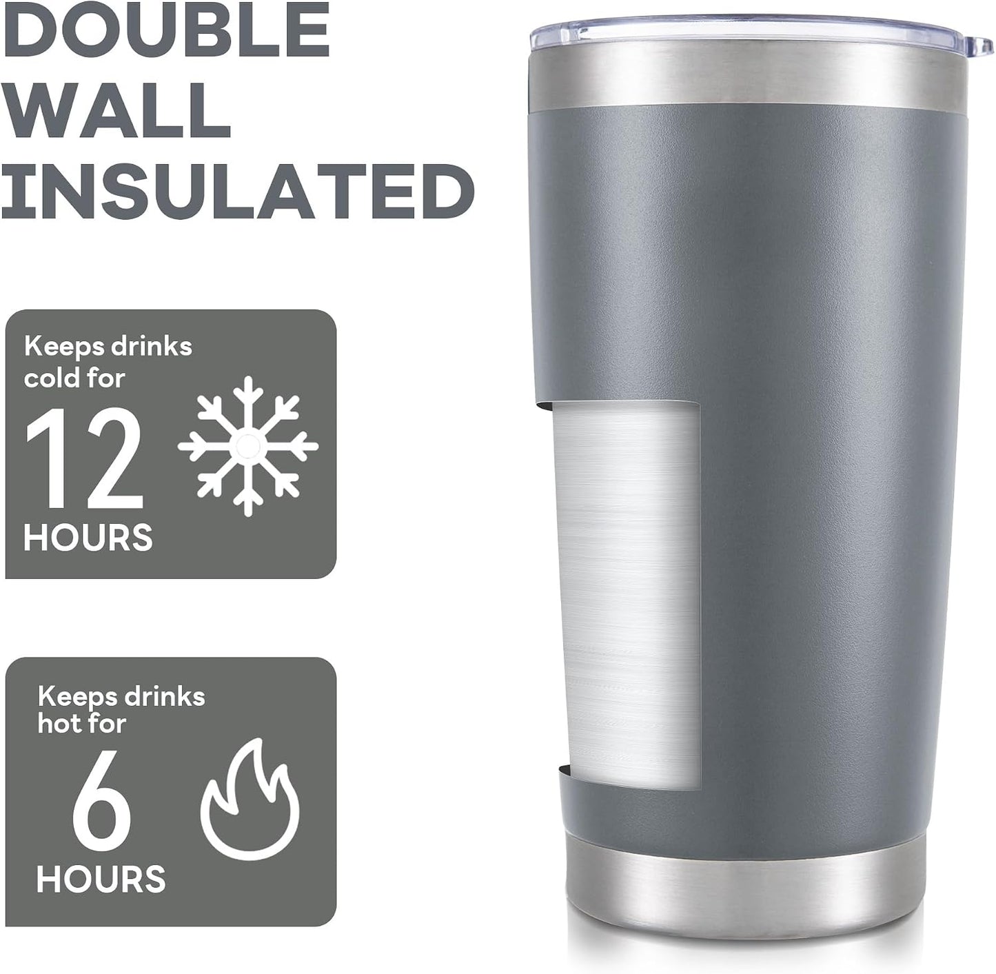 20 oz Tumbler with Lid Stainless Steel Insulated Tumblers Cups Travel Mug | Double Wall Vacuum, Powder Coated, Keep Drinks Cold and Hot, Waterproof Lid, Fit of Car Cup Holders, Sagebrush Green