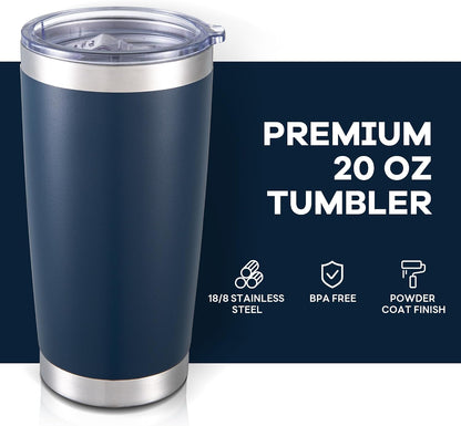 20 oz Tumbler with Lid Stainless Steel Insulated Tumblers Cups Travel Mug | Double Wall Vacuum, Powder Coated, Keep Drinks Cold and Hot, Waterproof Lid, Fit of Car Cup Holders, Sagebrush Green