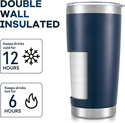 20 oz Tumbler with Lid Stainless Steel Insulated Tumblers Cups Travel Mug | Double Wall Vacuum, Powder Coated, Keep Drinks Cold and Hot, Waterproof Lid, Fit of Car Cup Holders, Sagebrush Green