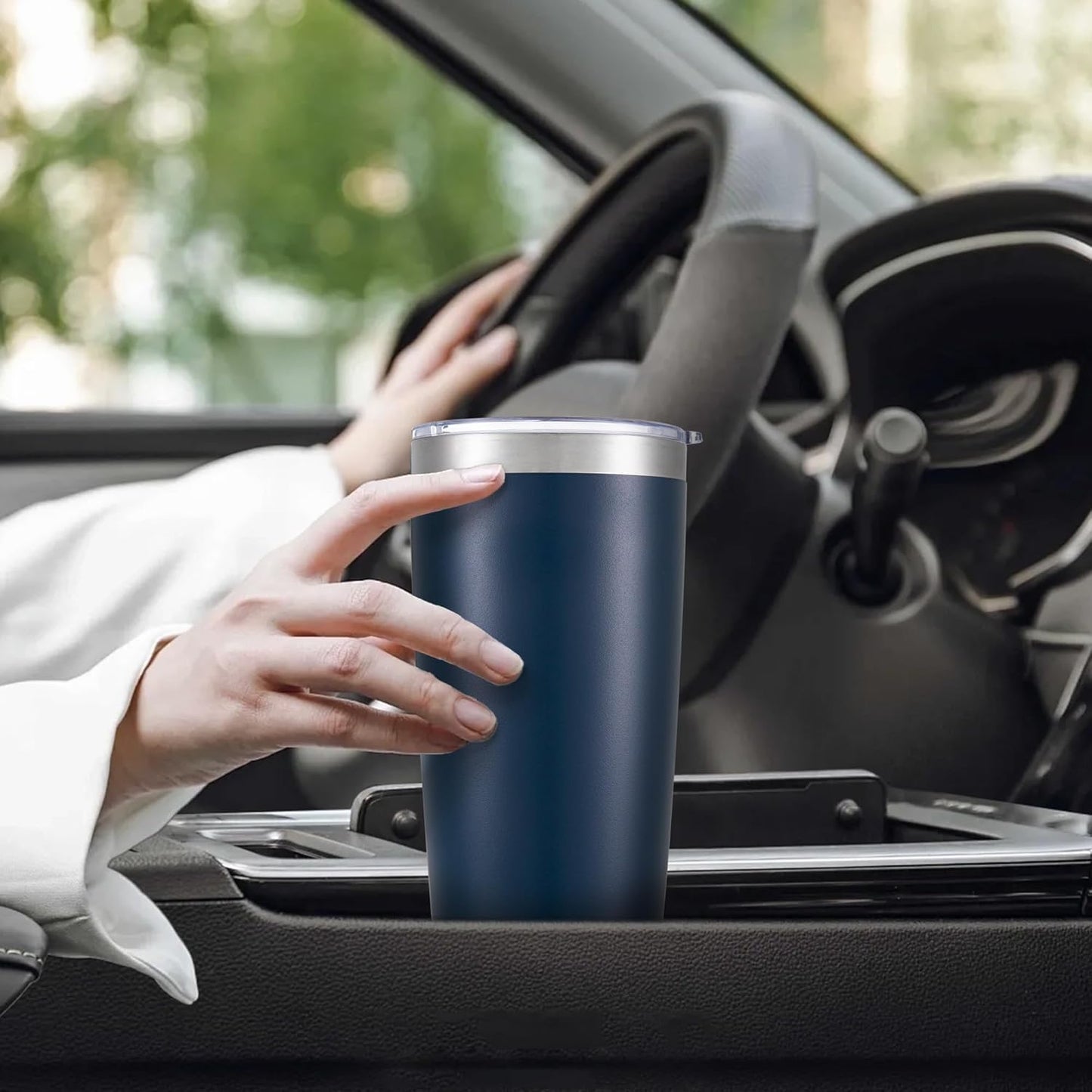 20 oz Tumbler with Lid Stainless Steel Insulated Tumblers Cups Travel Mug | Double Wall Vacuum, Powder Coated, Keep Drinks Cold and Hot, Waterproof Lid, Fit of Car Cup Holders, Sagebrush Green