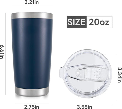 20 oz Tumbler with Lid Stainless Steel Insulated Tumblers Cups Travel Mug | Double Wall Vacuum, Powder Coated, Keep Drinks Cold and Hot, Waterproof Lid, Fit of Car Cup Holders, Sagebrush Green