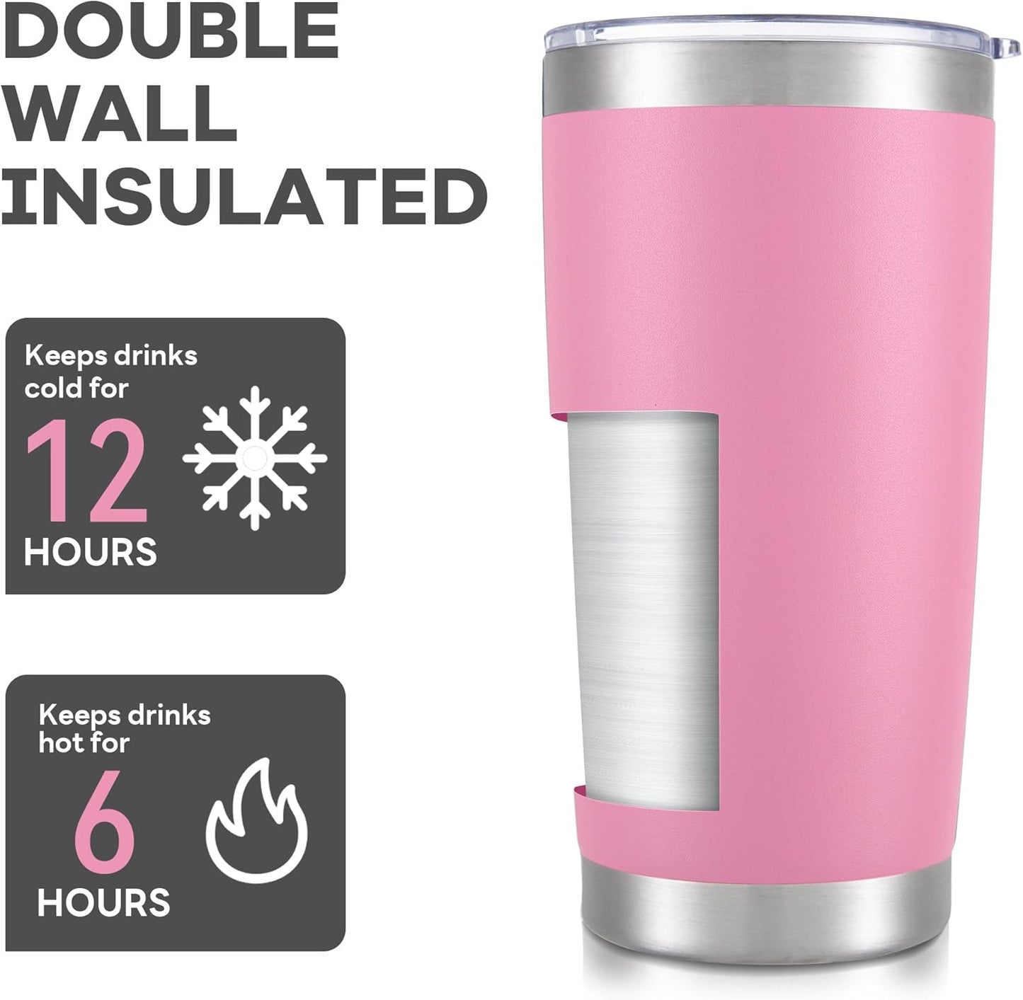 20 oz Tumbler with Lid Stainless Steel Insulated Tumblers Cups Travel Mug | Double Wall Vacuum, Powder Coated, Keep Drinks Cold and Hot, Waterproof Lid, Fit of Car Cup Holders, Sagebrush Green