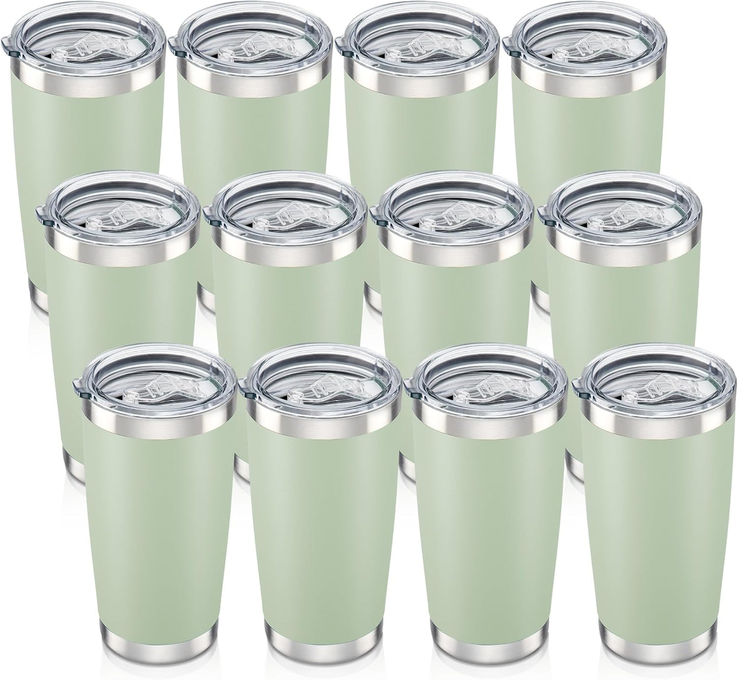 20 oz Tumbler with Lid Stainless Steel Insulated Tumblers Cups Travel Mug | Double Wall Vacuum, Powder Coated, Keep Drinks Cold and Hot, Waterproof Lid, Fit of Car Cup Holders, Sagebrush Green