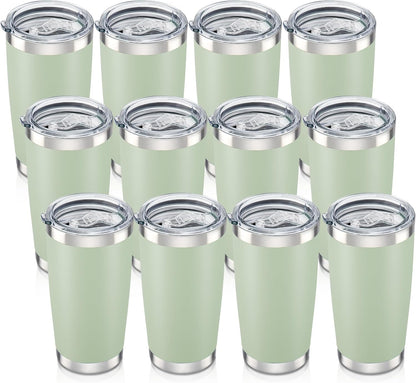 20 oz Tumbler with Lid Stainless Steel Insulated Tumblers Cups Travel Mug | Double Wall Vacuum, Powder Coated, Keep Drinks Cold and Hot, Waterproof Lid, Fit of Car Cup Holders, Sagebrush Green