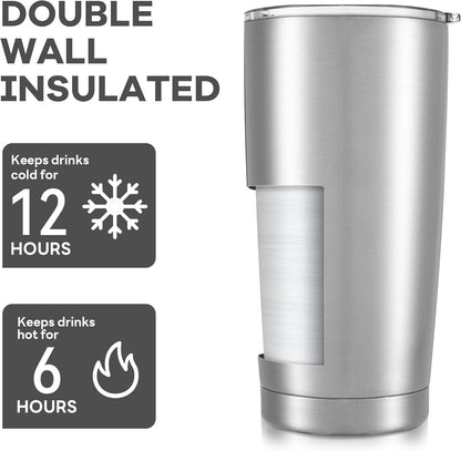 20 oz Tumbler with Lid Stainless Steel Insulated Tumblers Cups Travel Mug | Double Wall Vacuum, Powder Coated, Keep Drinks Cold and Hot, Waterproof Lid, Fit of Car Cup Holders, Sagebrush Green
