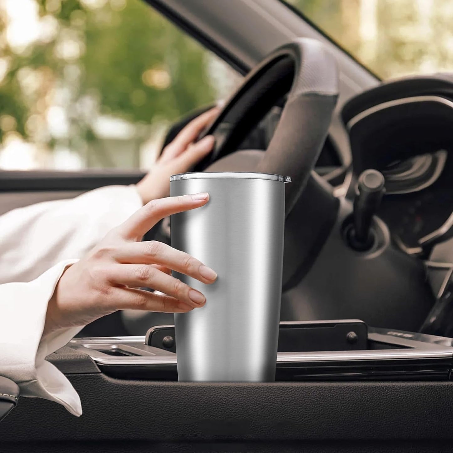 20 oz Tumbler with Lid Stainless Steel Insulated Tumblers Cups Travel Mug | Double Wall Vacuum, Powder Coated, Keep Drinks Cold and Hot, Waterproof Lid, Fit of Car Cup Holders, Sagebrush Green