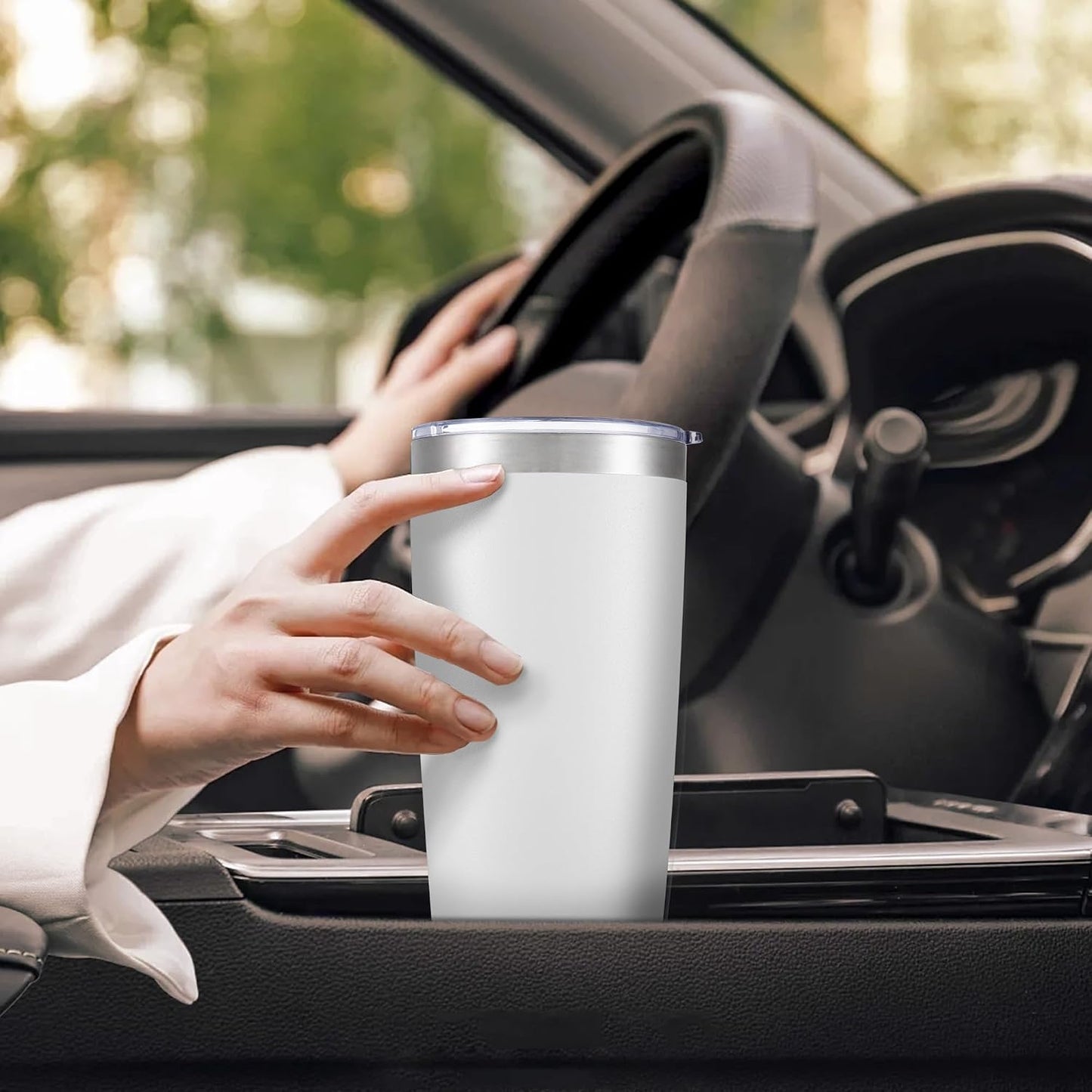 20 oz Tumbler with Lid Stainless Steel Insulated Tumblers Cups Travel Mug | Double Wall Vacuum, Powder Coated, Keep Drinks Cold and Hot, Waterproof Lid, Fit of Car Cup Holders, Sagebrush Green