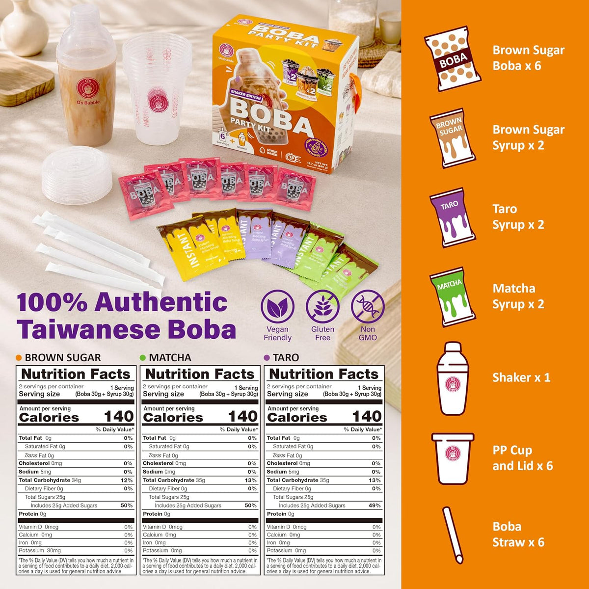 All in One Boba Tea Kit for Kids - Mixed Fruit, 6 Servings