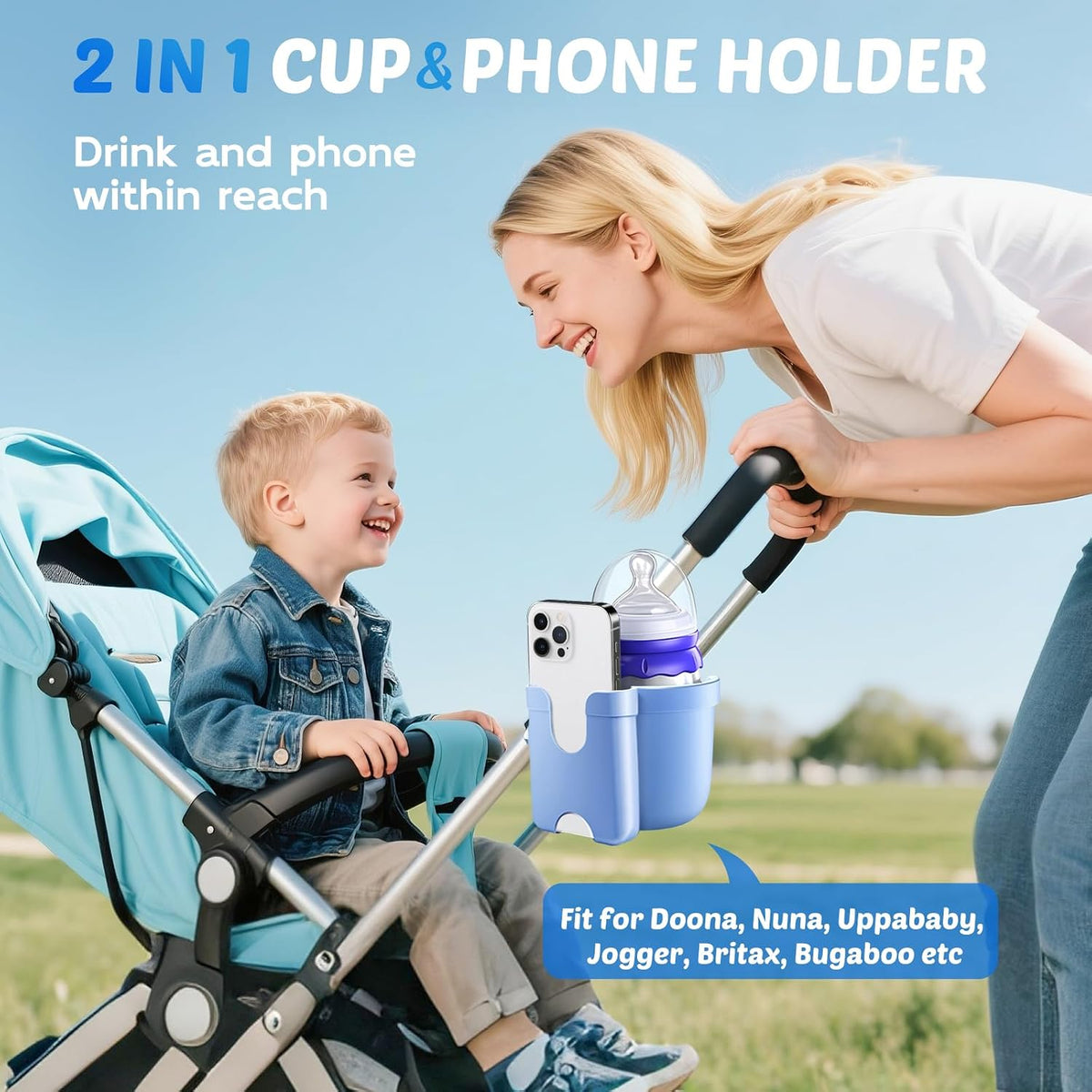 Cup Holder for Walker: Stroller Cup Holder Attachment with Phone Holder