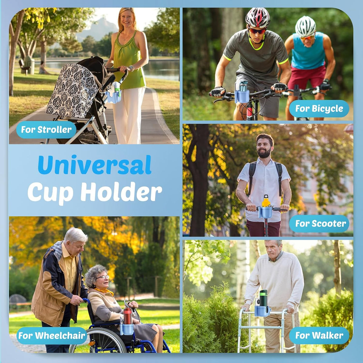 Cup Holder for Walker: Stroller Cup Holder Attachment with Phone Holder