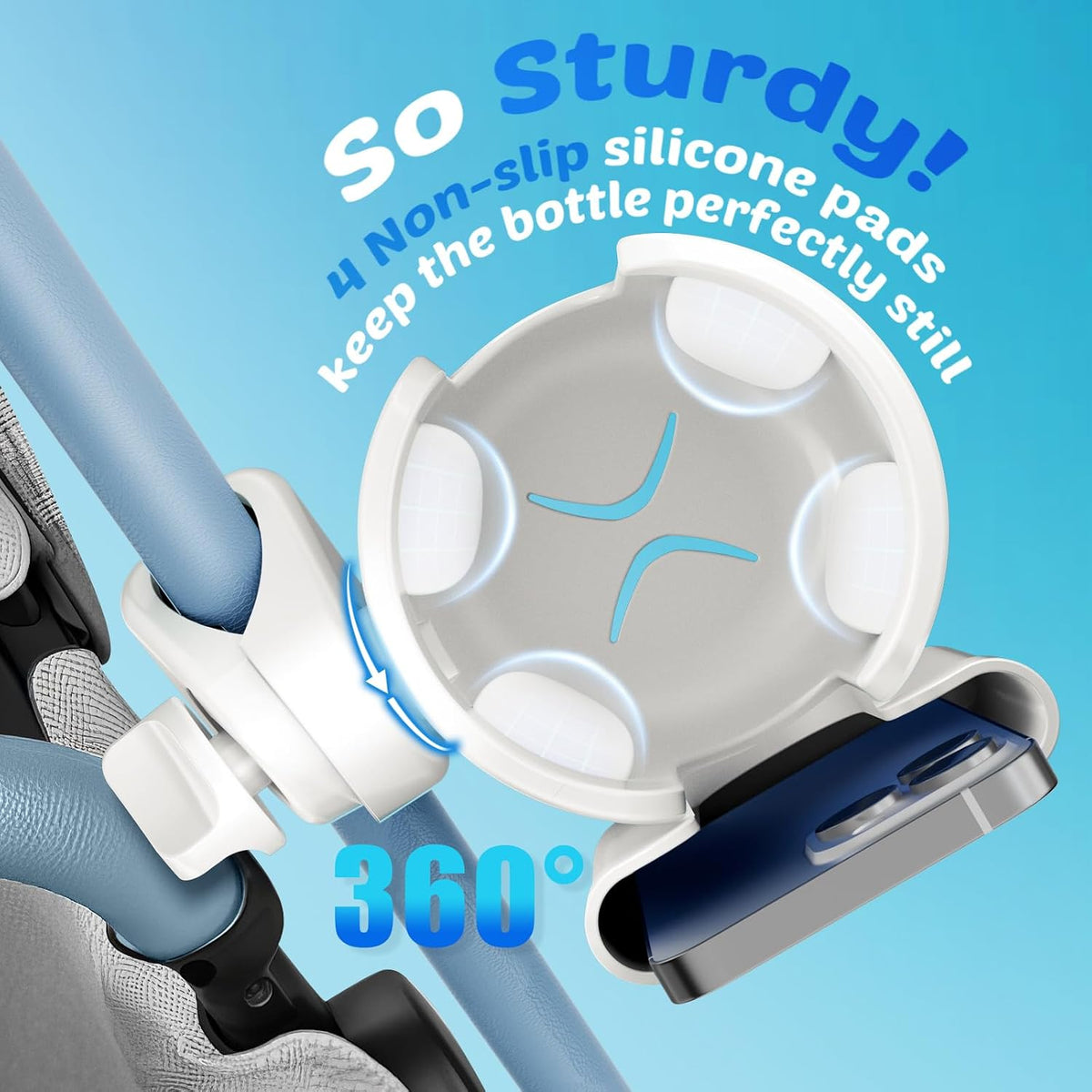 Cup Holder for Walker: Stroller Cup Holder Attachment with Phone Holder