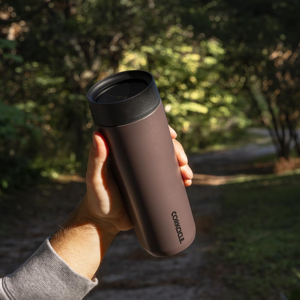 Commuter Cup Travel Mug - Insulated Coffee Mug with Lid - Keeps Drinks Cold 18 Hours - 360° Spill-Proof Sip Lid - Holiday Gift - Great for Gifting Warmth - 17 oz - Burnt Wood